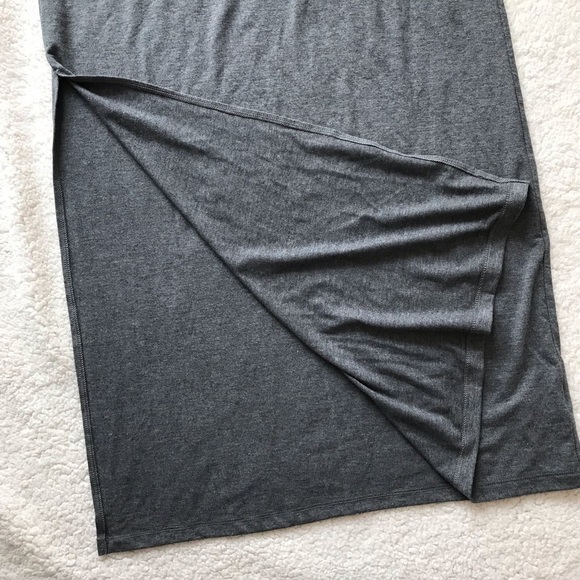 Gray Maxi Skirt with Slit - Picture 4 of 8